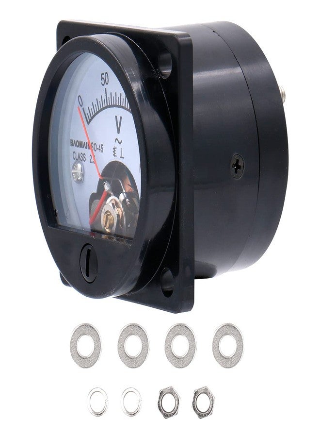 Baomain Analog Dial Panel Meter Voltmeter Gauge SO-45 AC 0-150V Round Black - Image 4
