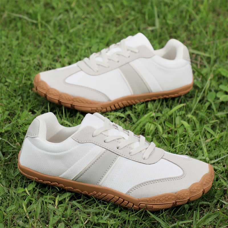 Grand Attack Barefoot Shoes Women,Wide Toe Box Minimalist Zero Drop Walking Shoes Lightweight Cross Training Trail Running Wrestling Weightlifting Fitness Barefoot Gym Sneakers Grey Whitek Size 9 - Image 2