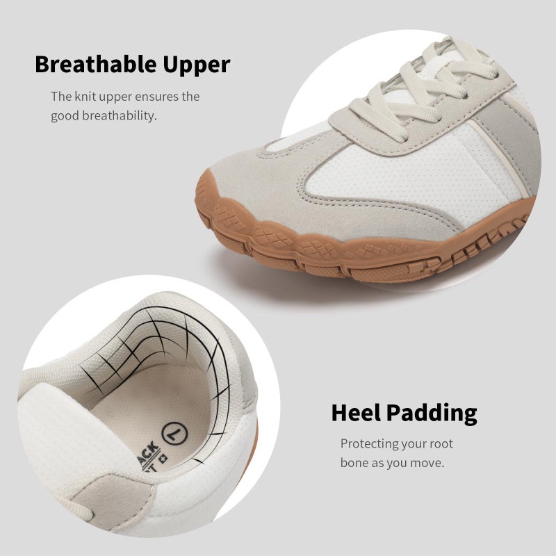 Grand Attack Barefoot Shoes Women,Wide Toe Box Minimalist Zero Drop Walking Shoes Lightweight Cross Training Trail Running Wrestling Weightlifting Fitness Barefoot Gym Sneakers Grey Whitek Size 9 - Image 5