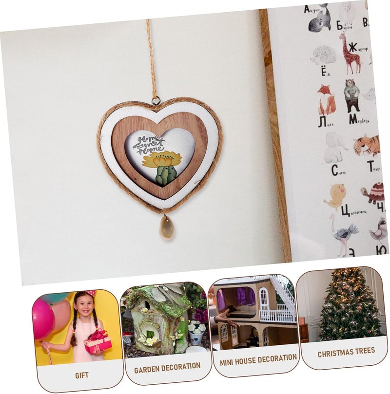 إطار صور خشبي صغير غير مكتمل على شكل قلب من IMIKEYA، مناسب لديكور الحائط DIY، إطار حرفي صغير ومتين لمنزل صغير، حمام، يوم الحب، ال��سم وزينة العطلات - Image 4