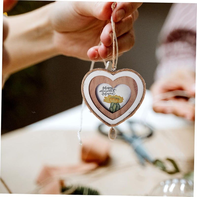 إطار صور خشبي صغير غير مكتمل على شكل قلب من IMIKEYA، مناسب لديكور الحائط DIY، إطار حرفي صغير ومتين لمنزل صغير، حمام، يوم الحب، ال��سم وزينة العطلات - Image 3