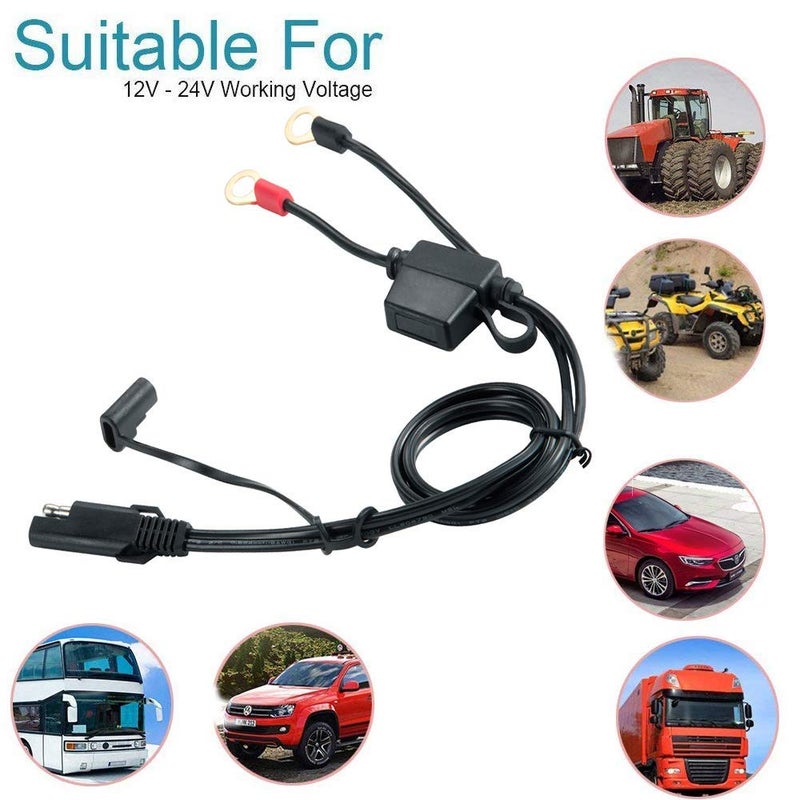 iMESTOU SAE Ring Terminal Harness Cable with Fused 2-Pin Quick Disconnect Plug Connector (20pcs) - Image 3