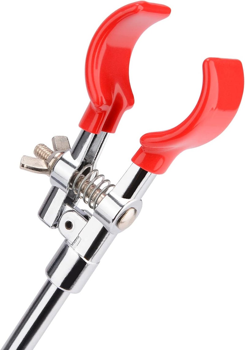 Labasics 2-Prong Swivel Clamp, Sturdy Dual Prong Single Adjust Multipurpose Extension Grip Adjustable Lab Holder with 6.65 Inch Rod for Laboratory Use - Image 2