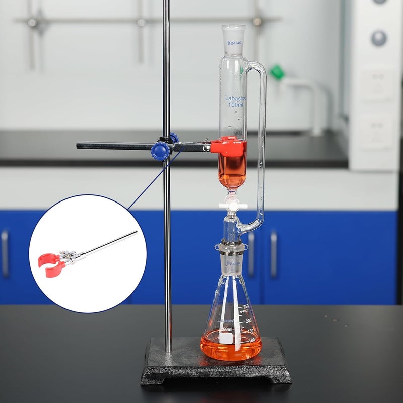 Labasics 2-Prong Swivel Clamp, Sturdy Dual Prong Single Adjust Multipurpose Extension Grip Adjustable Lab Holder with 6.65 Inch Rod for Laboratory Use - Image 4