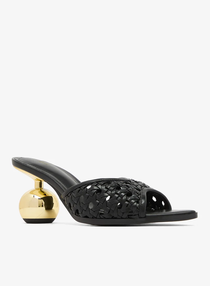 Jw Pei Black Ellie Woven Sphere Heels for Women | Best Price UAE