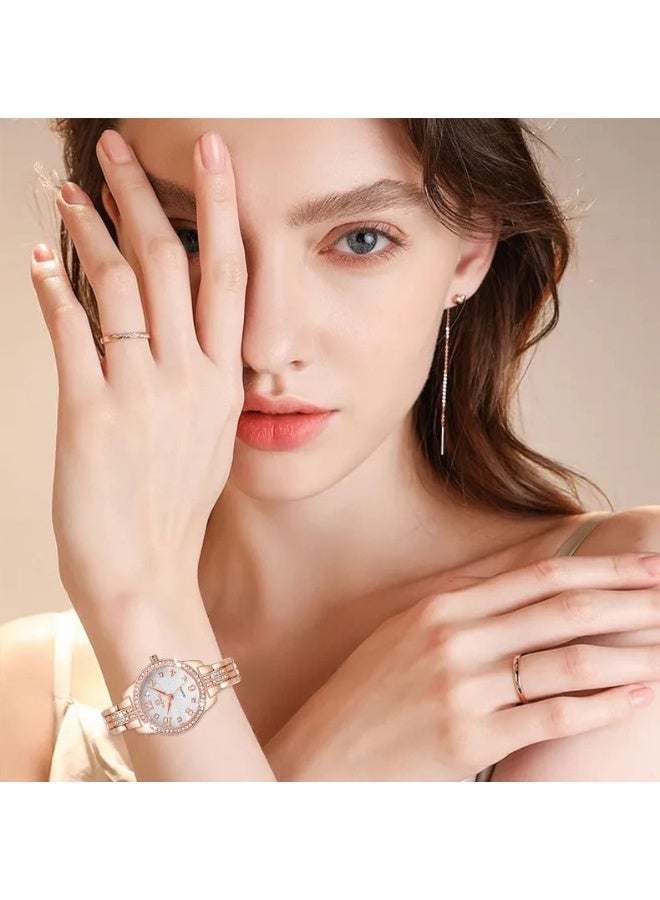 SENO Ladies Fashion Quartz Watch – Waterproof Alloy Diamond-Encrusted Jewelry Buckle Chain Dress Watch – Affordable Women's Wristwatch - Image 2