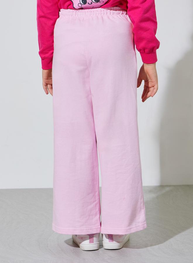 Styli Girls Pink Side heart Print Wide leg Joggers - Image 3