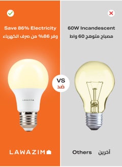 LAWAZIM 9W LED Bulb A60 E27 - 4 Piece 3000K Warm White - Energy Saving 55W Equivalent Non-Dimmable Lightbulbs with 720 Lumens and a Lifespan of 15,000 Hours- for Home, Kitchen, and Bedroom Lighting  - Image 5