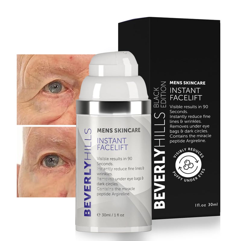 Beverly Hills Mens Instant Facelift and Eye Serum Treatment for Dark Circles, Puffy Eyes, and Wrinkles - Image 1