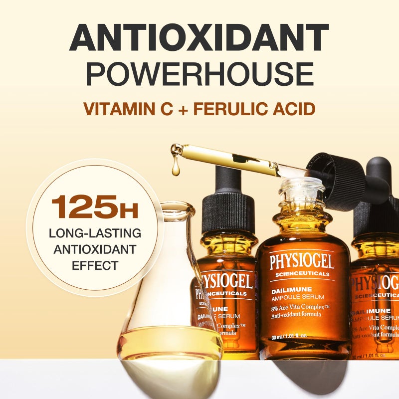 Physiogel Ampoule Vitamin C Face Serum, Strengthens Skin Barrier Antioxidant, Korean skin care, Moisturizing, Brightening, Soothing & Hydrating Serum Vitamin E & B5 Skincare Face Essence. - Image 4