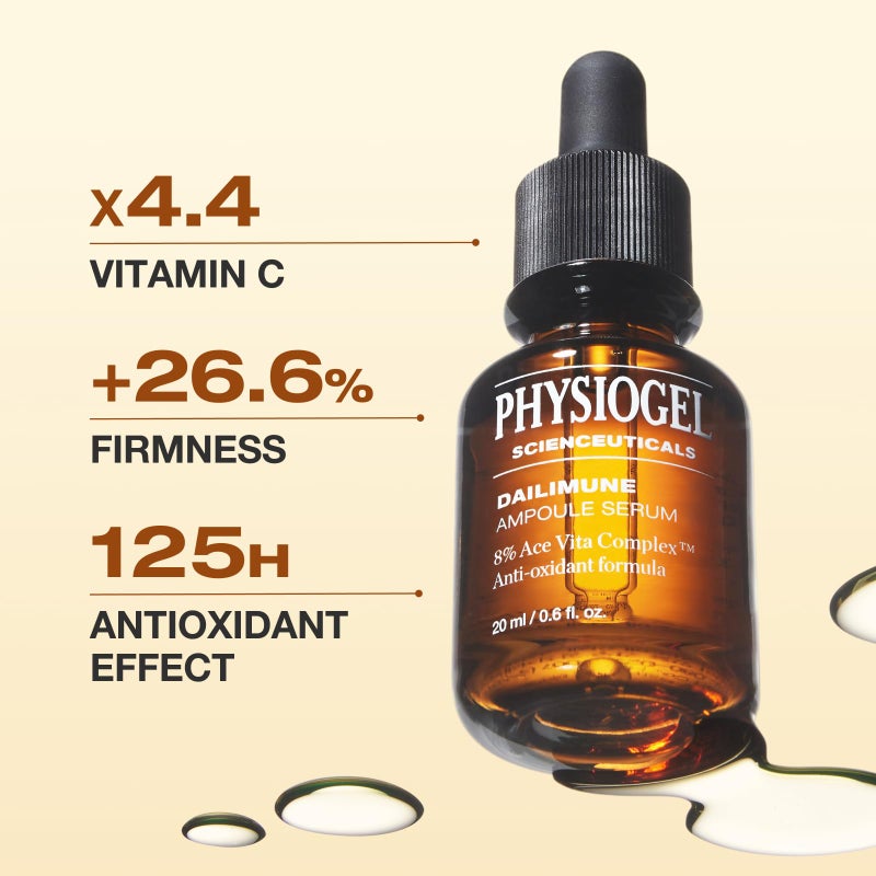 Physiogel Ampoule Vitamin C Face Serum, Strengthens Skin Barrier Antioxidant, Korean skin care, Moisturizing, Brightening, Soothing & Hydrating Serum Vitamin E & B5 Skincare Face Essence. - Image 3