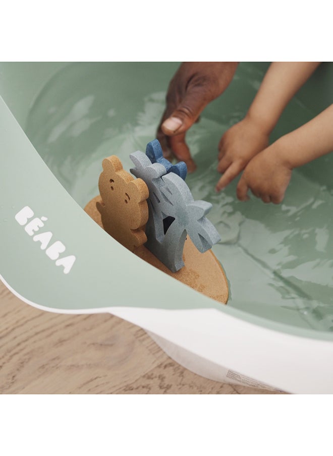 BEABA Camele’O 1st Age Baby Bath With Non-Slip Soft Touch Design, Sage Green  - Image 4