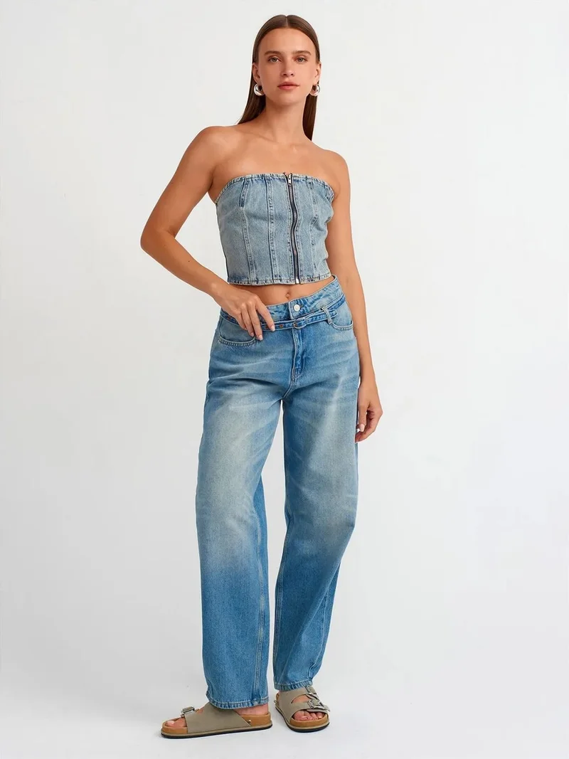 ديلفين Dilvin Women’s High-Waist Balloon Wide-Leg Jeans