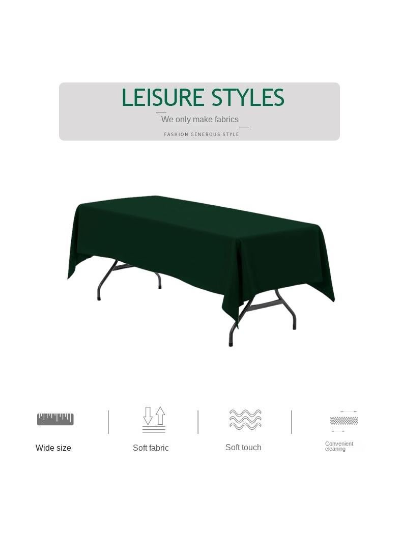 Bluejw 1-Piece Solid Pattern Table Cloth Dark Green  - Image 3