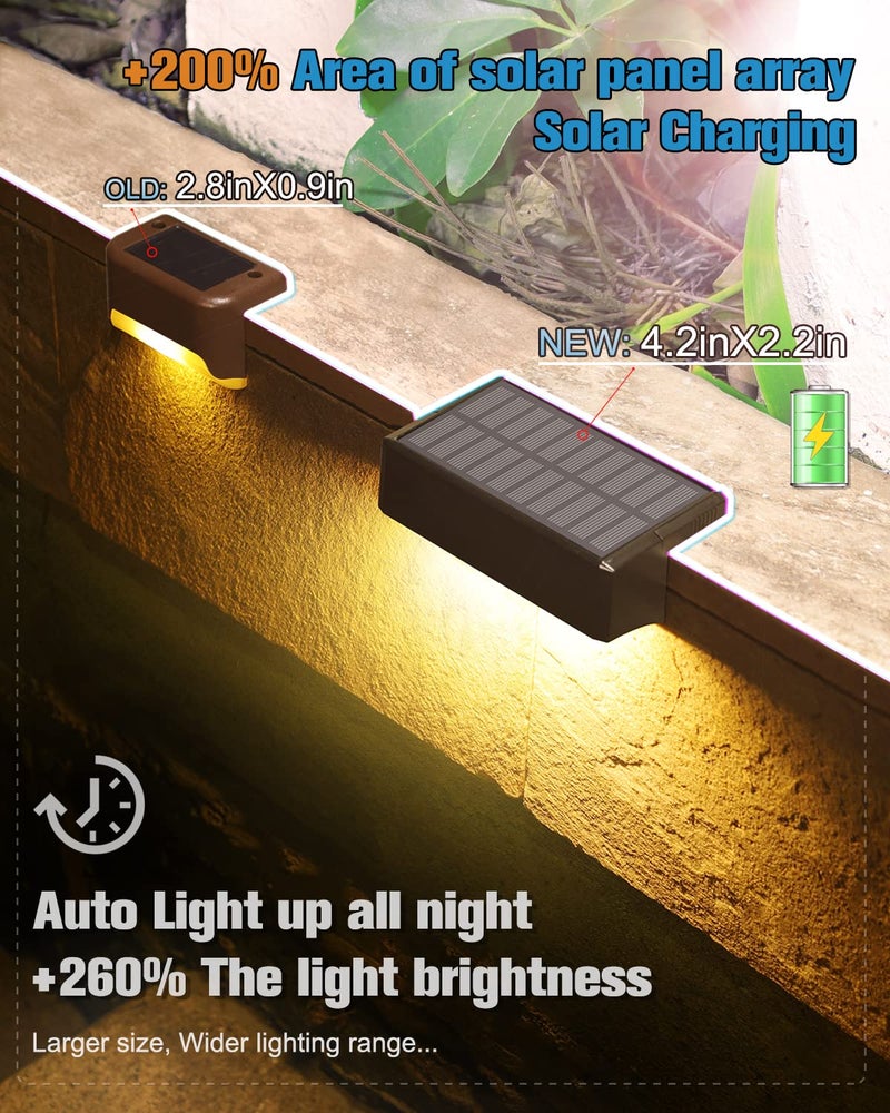 VOLISUN Solar Deck Lights ,7 Colors&Warm White Outdoor 4-Pack Waterproof Led Color Glow Solar Lights for Step,Fence,Railing,Wall,Stairs (1800mah,Long Lighting Time) - Image 5