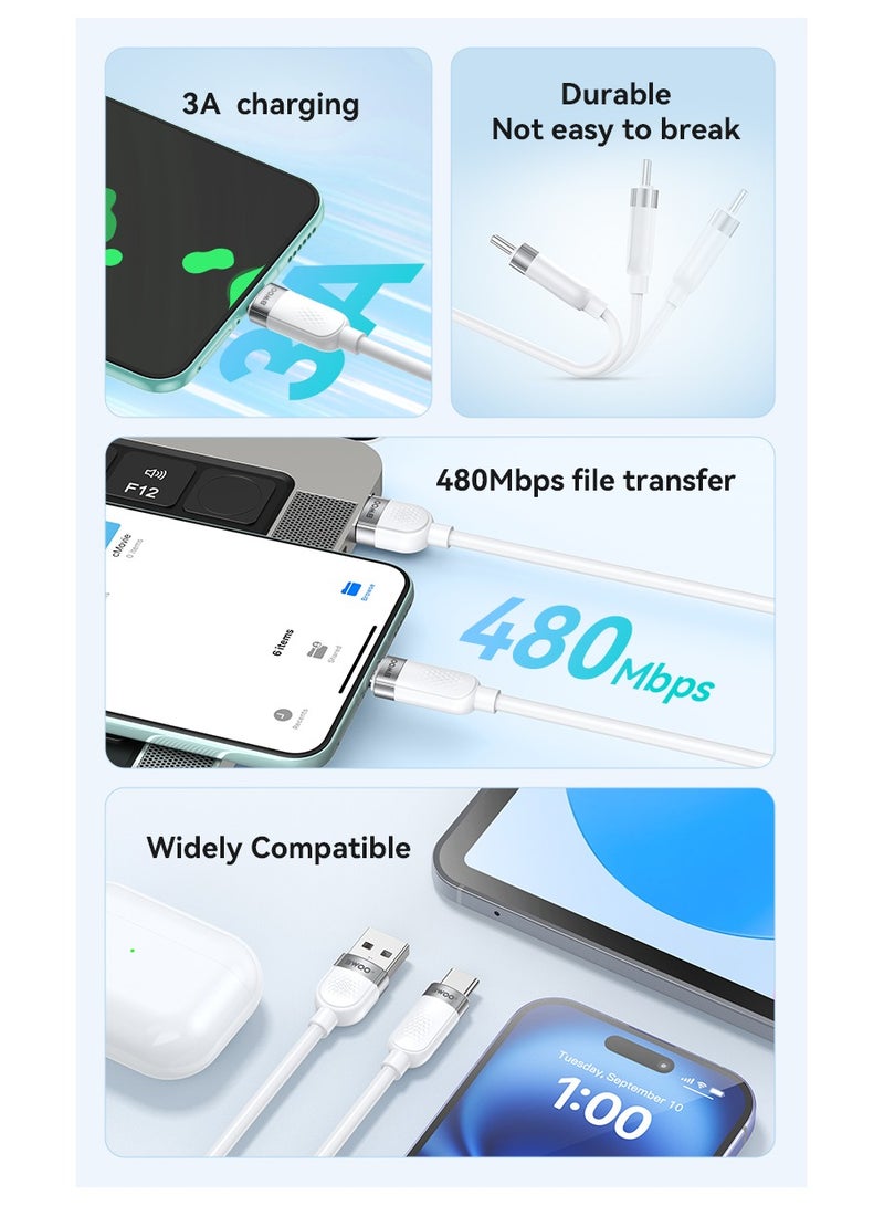 BWOO Usb-A To Type-C Skin Friendly Liquid Silicone Charging Cable - Image 5