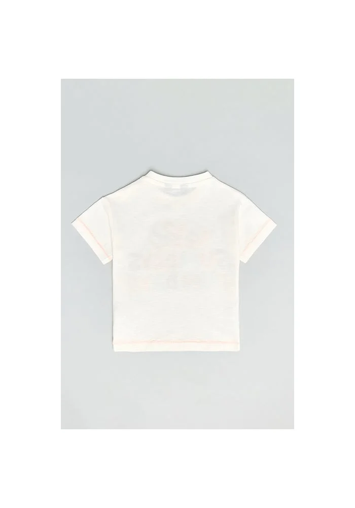 أر أند بي Embroidered T-Shirt with Crew Neck and Short Sleeves