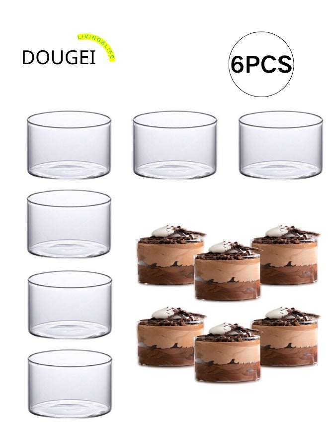 دوغي وعاء زجاجي صغير للحلوى، 190 مل، مجموعة من 6، زجاج بوروسيليكات خفيف الوزن، وعاء زجاجي واضح لتقديم الغمر والصلصة - فرن آمن، ميكروويف وغسالة صحون آمن - Image 1