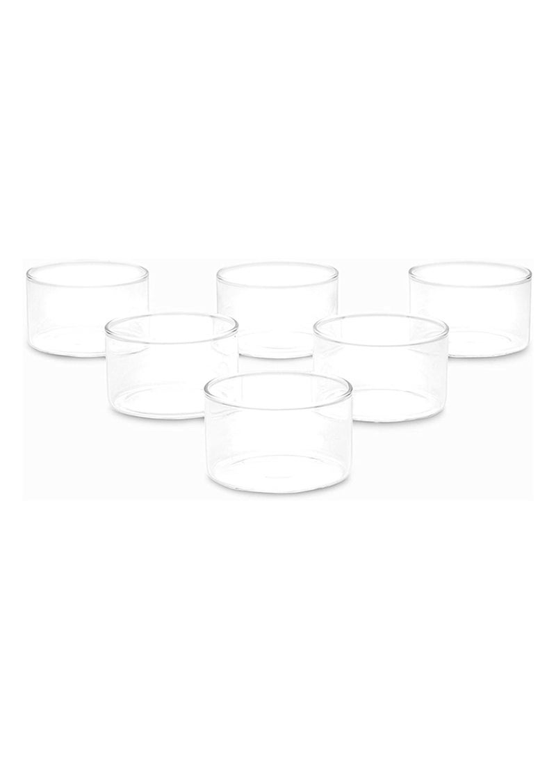 دوغي وعاء زجاجي صغير للحلوى، 190 مل، مجموعة من 6، زجاج بوروسيليكات خفيف الوزن، وعاء زجاجي واضح لتقديم الغمر والصلصة - فرن آمن، ميكروويف وغسالة صحون آمن - Image 5