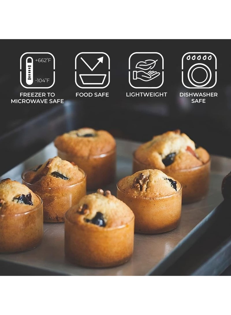 دوغي وعاء زجاجي صغير للحلوى، 190 مل، مجموعة من 6، زجاج بوروسيليكات خفيف الوزن، وعاء زجاجي واضح لتقديم الغمر والصلصة - فرن آمن، ميكروويف وغسالة صحون آمن - Image 3