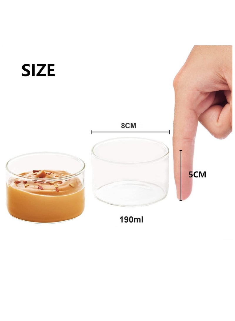 دوغي وعاء زجاجي صغير للحلوى، 190 مل، مجموعة من 6، زجاج بوروسيليكات خفيف الوزن، وعاء زجاجي واضح لتقديم الغمر والصلصة - فرن آمن، ميكروويف وغسالة صحون آمن - Image 2
