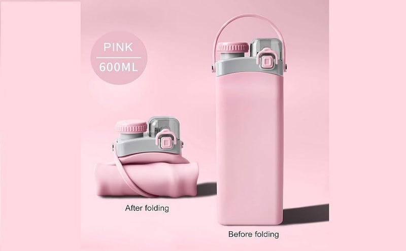 YONIMI Silicone Reusable Water Bottle 600ml Capacity - Image 2