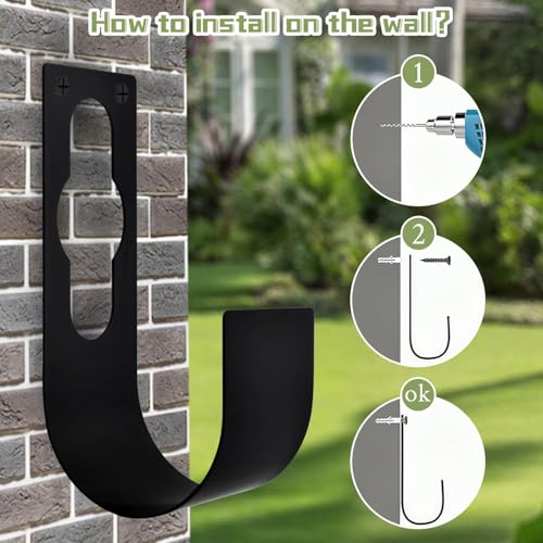 SupKing Hose Holder Wall Mount,Heavy Duty Garden Hose Hanger Reel Metal Hose Hooks Fit to100ft Expandable Watering Hose Storage - Image 4