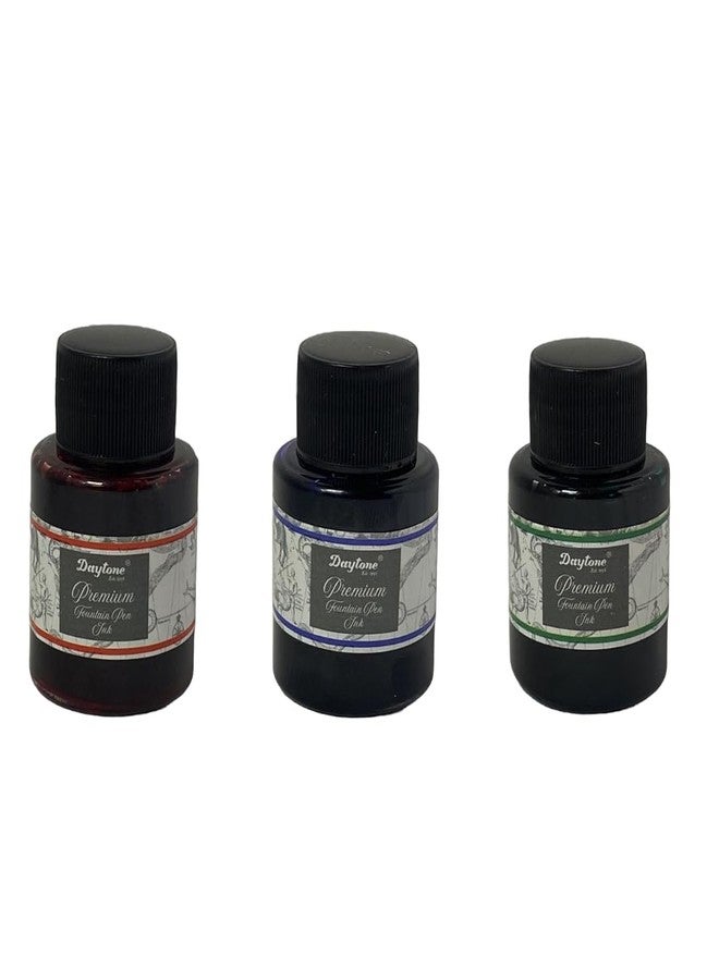 Daytone Premium Fountain Pen Ink (Trio Pack of 3) (Bestsellers: Cadmium Red, Forest Green, Regal Blue, 30 ml Each) - Image 2