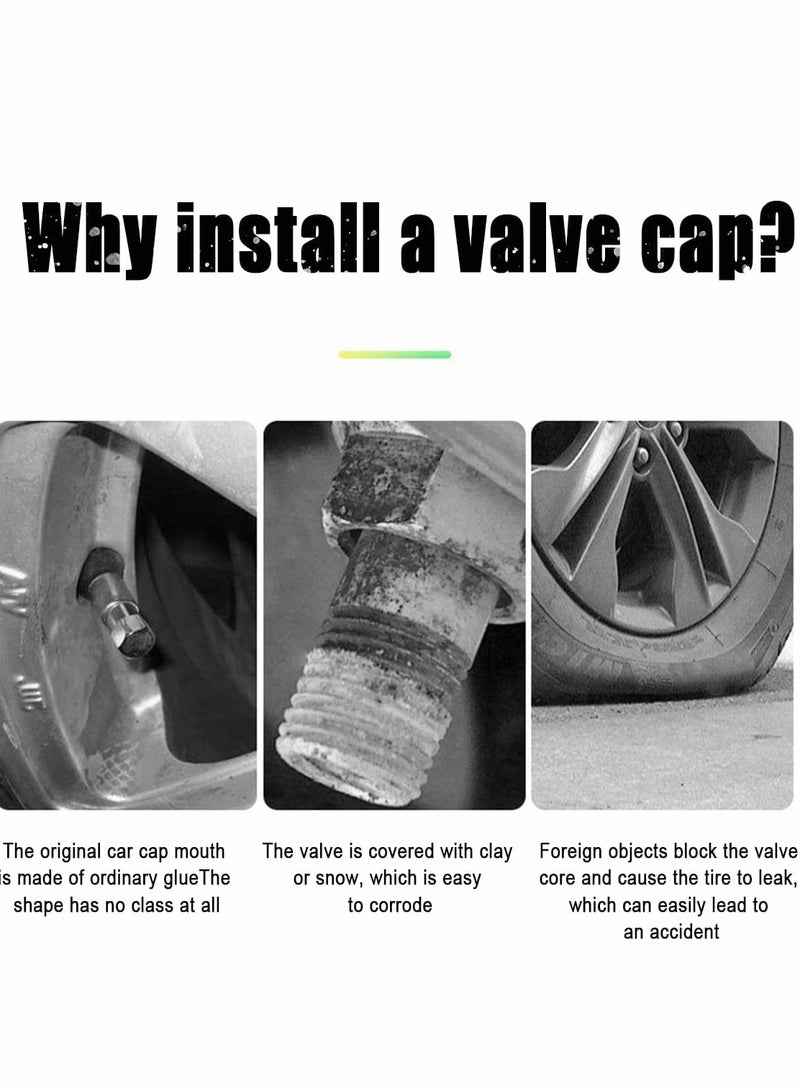 SYOSI Car Tire Valve Cap, 4PCS Green Fluorescence, Bike Motorcycle Noctilucous Illuminated Valve Cap, Universal Wheel Valve Caps for Car Truck Motorcycles Bike Tires, Need Sunlight to Absorb Energy - Image 5