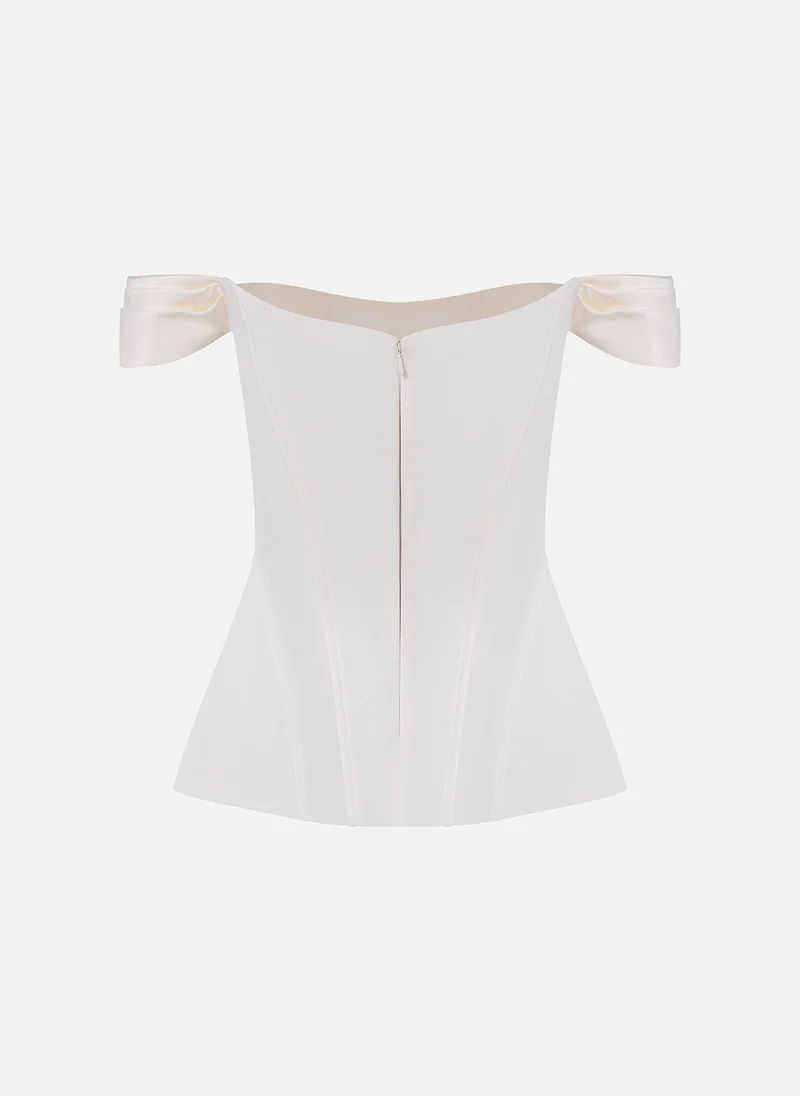 Lichi  Fitted corset top with open shoulders for Women | Best Price UAE