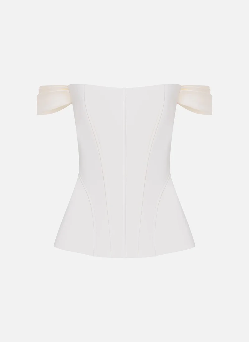 Lichi Fitted corset top with open shoulders