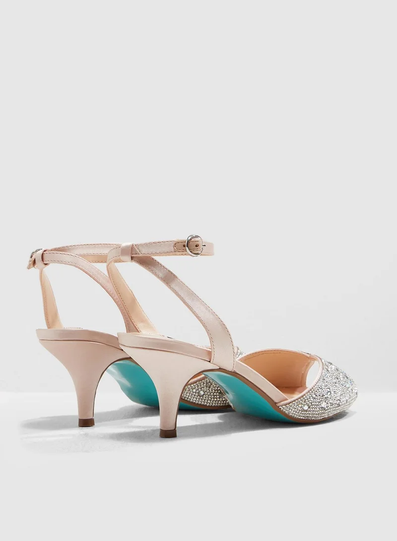 STEVE MADDEN Royal Sandal-Nude Satin