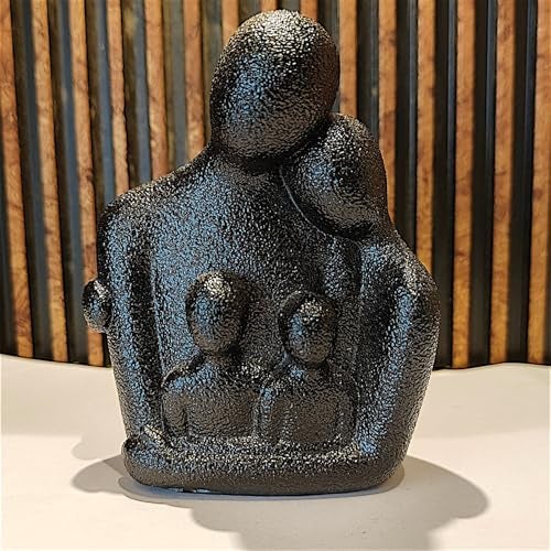 Karigaari India Modern Family Love Sculpture | Abstract Black Unity Statue for Home Decor | Parents & Children Bond Art | Thoughtful Gift for Anniversary, Housewarming, Mother's Day - Image 2