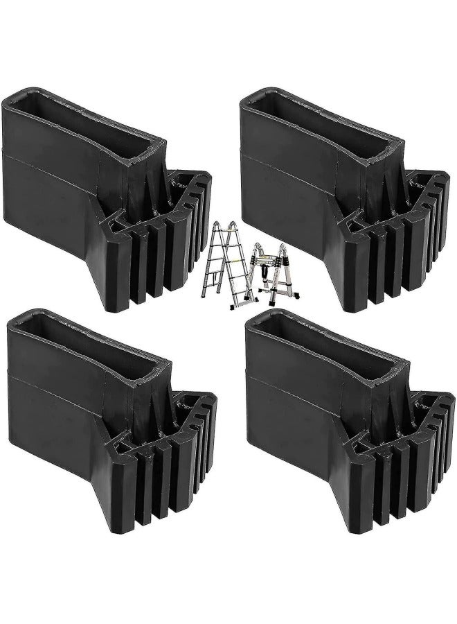 4pcs Floor mat Ladder Anti Skip Cover Safe Ladder Pads Horizontal Stair- Style Cap Non- Skid Ladder Pads Ladder Covers - Image 1