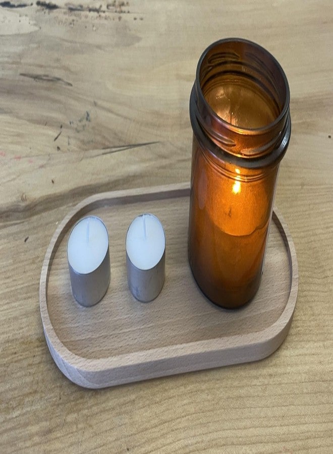 efo Wooden Oval Candle Plate - Accessory Tray – Table Centrepiece Decorative Tray - Desktop Organizer for Office Supplies - Serving Platters for Parties – Home Decor Accessories - Image 3