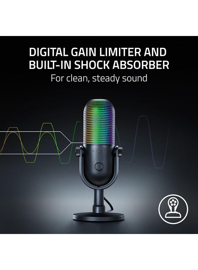 Razer Seiren V3 Chroma RGB USB Microphone: Stream & Game Reactive Lighting - Tap-to-Mute Sensor - Condenser Mic - Digital Gain Limiter & Shock Absorber - PC, Discord, OBS Studio, XSplit - Black I RZ19-05060100-R3M1 - Image 5