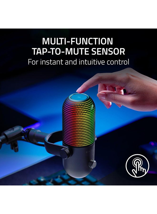 Razer Seiren V3 Chroma RGB USB Microphone: Stream & Game Reactive Lighting - Tap-to-Mute Sensor - Condenser Mic - Digital Gain Limiter & Shock Absorber - PC, Discord, OBS Studio, XSplit - Black I RZ19-05060100-R3M1 - Image 3