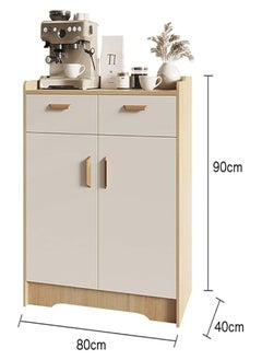 AGD Coffee corner with storage unit, modern buffet side cabinet with drawer, 80 * 40 * 90 cm, white  - Image 3