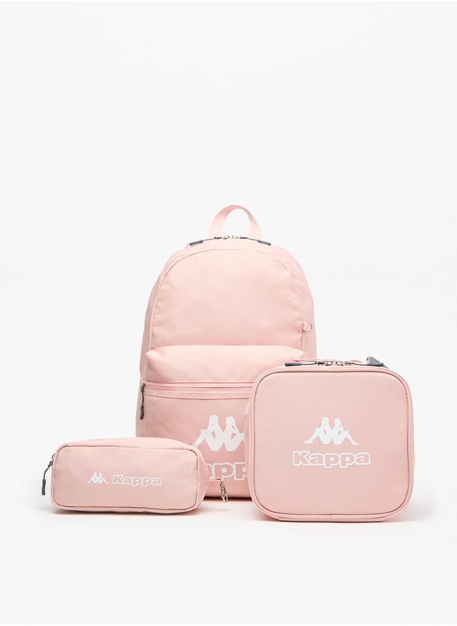 Kappa - Logo Print Backpack with Lunch Bag and Pencil Case - Image 1
