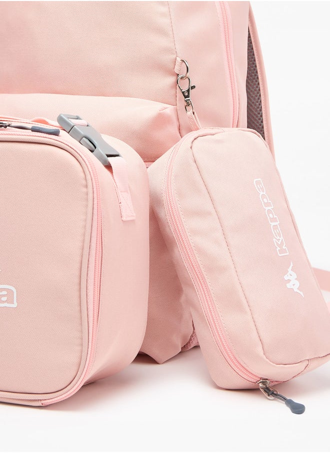 Kappa - Logo Print Backpack with Lunch Bag and Pencil Case - Image 1