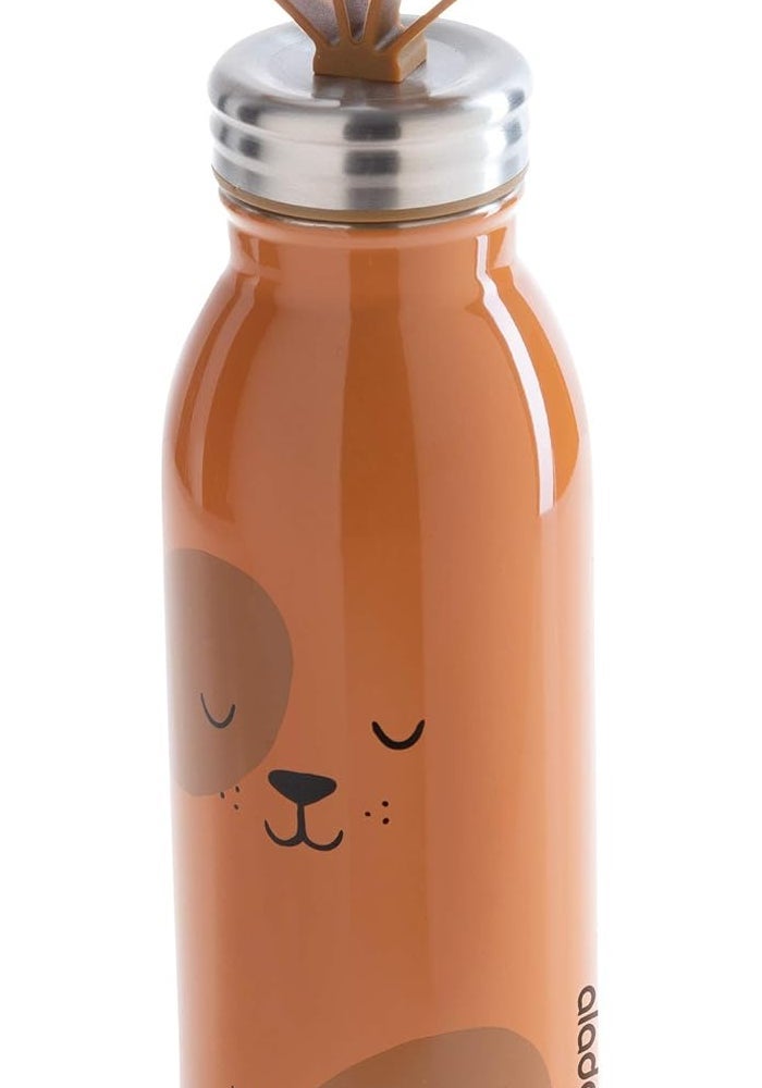 Aladdin Zoo Thermavac™ 0.43L Stainless Steel Water Bottle - Dog Design, Brown - Image 1