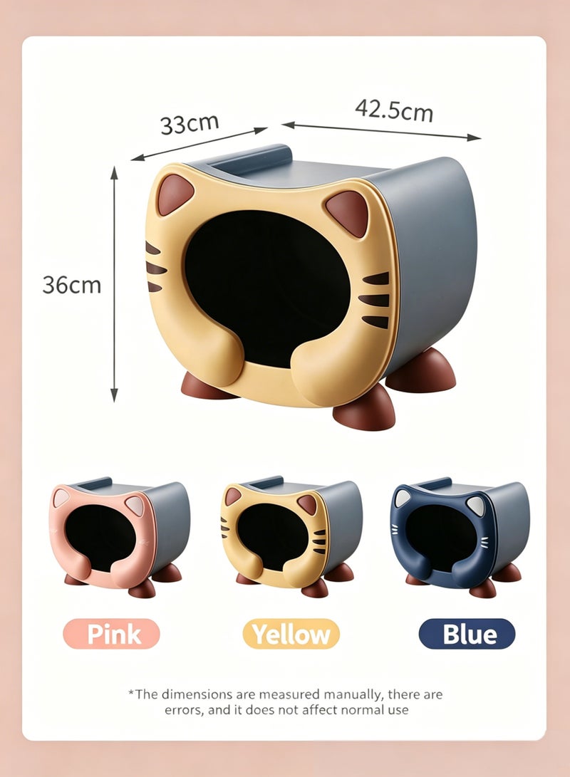 Toy Organizer, Toy Storage Box, Cute Cat Shaped Plastic Container for Stuffed Animals, Toys & Snacks, Stackable Kids Organizer Bin for Nursery, Playroom and Bedroom, Blue - Image 2