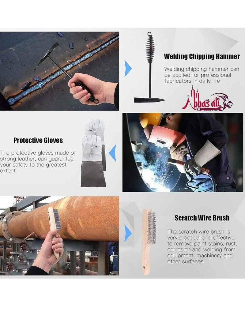 ABBASALI 4Pcs Welding Slag Removal Tool Set Including Welding Glove, Welding Goggle, Welding Chipping Hammer & GI Wire Brush - Image 3