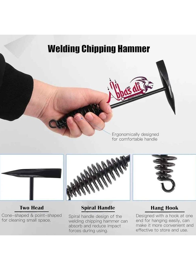 ABBASALI 4Pcs Welding Slag Removal Tool Set Including Welding Glove, Welding Goggle, Welding Chipping Hammer & GI Wire Brush - Image 4