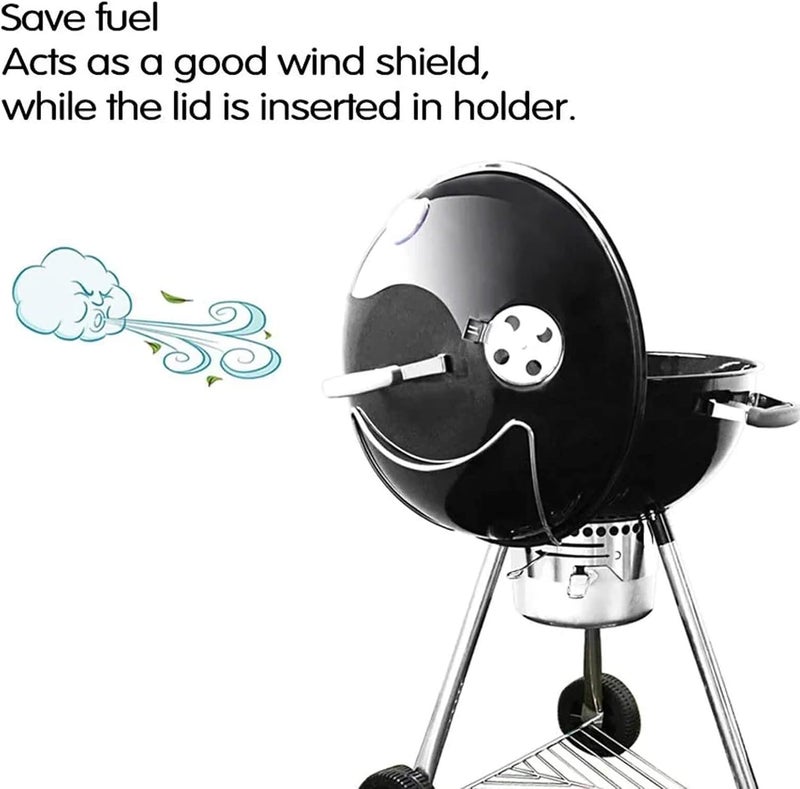 GRISUN Grill Table Shelf and Lid Holder for Weber Kettle Grills 22 Inches, Charcoal Grill Side Table Shelf and Slide a Side Lid Prop, Charcoal Grill Accessories for Weber, (Grill No Included) - Image 5