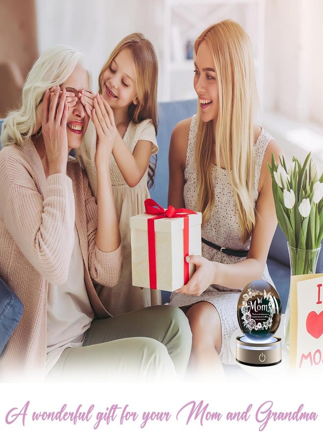كرة كريستال ثلاثية الأبعاد من YouerCrystal Mom، هدية مثالية للأم في عيد ميلادها من ابنها أو ابنتها - هدية رائعة لعيد الميلاد، عيد الأم، أو التقاعد. زينة على شكل فراشة للأم، 80 مم - Image 5