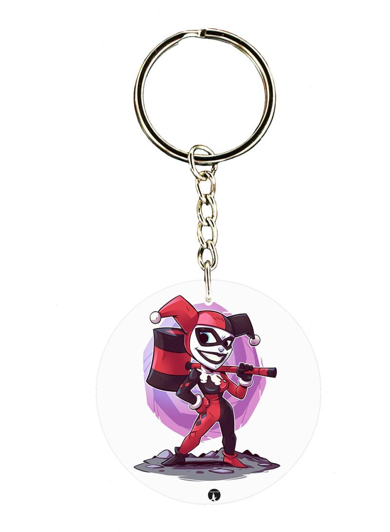 Harley Quinn Double Side Printed Keychain