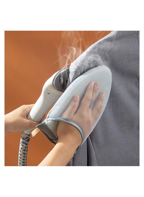 Garment Steamer Ironing Glove, Waterproof Anti Steam Mitt with Finger Loop, Complete Care Protective Garment Steaming Mitt, Heat Resistant Gloves for Clothes Steamers (Large) (Grey)