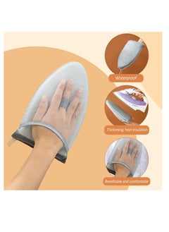 NNEWVANTE Garment Steamer Ironing Glove, Waterproof Anti Steam Mitt with Finger Loop, Complete Care Protective Garment Steaming Mitt, Heat Resistant Gloves for Clothes Steamers (Large) (Grey)  - Image 2