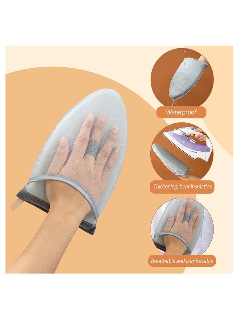 NNEWVANTE Garment Steamer Ironing Glove, Waterproof Anti Steam Mitt with Finger Loop, Complete Care Protective Garment Steaming Mitt, Heat Resistant Gloves for Clothes Steamers (Large) (Grey)  - Image 2